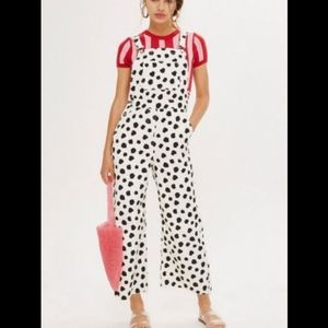 Topshop spotted dalmation print overalls